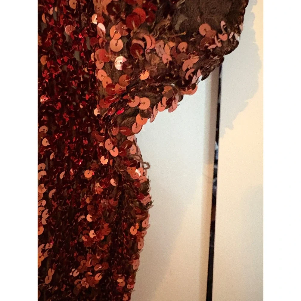 Vintage Toppettes by A. Brod Copper Sequin Top Made in Hong Kong‎ - Picture 3 of 5